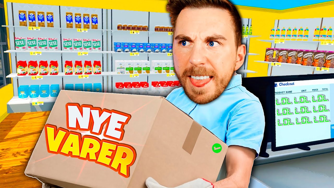 Lasse med KASSEN får LÆKRE VARER i SUPERMARKET SIMULATOR!