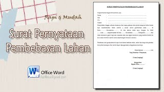 Cara Membuat Surat Pernyataan Pembebasan Lahan || SURAT PERNYATAAN PEMBEBASAN LAHAN Cara Membuat Surat Pernyataan Pembebasan Lahan || SURAT PERNYATAAN PEMBEBASAN LAHAN