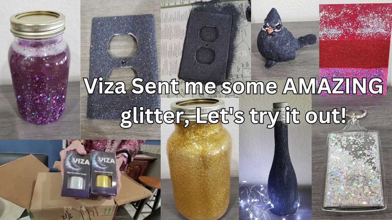 GLITTER EVERYWHERE! Viza sent me some glitter and I ABSOLUTELY LOVE IT! FIVE MINUTE EASY CRAFTS