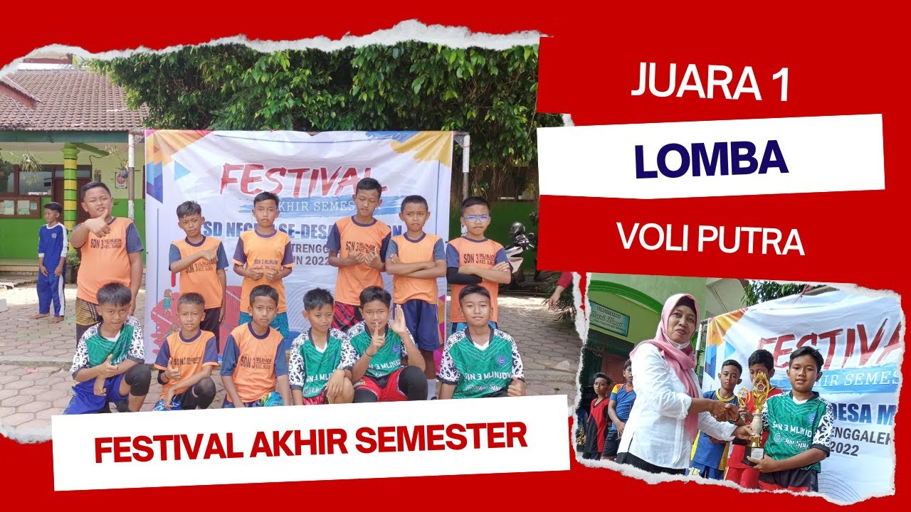 AKSI TIM VOLI PUTRA SDN 3 MLINJON TRENGGALEK DI FESTIVAL AKHIR SEMESTER TAHUN 2022