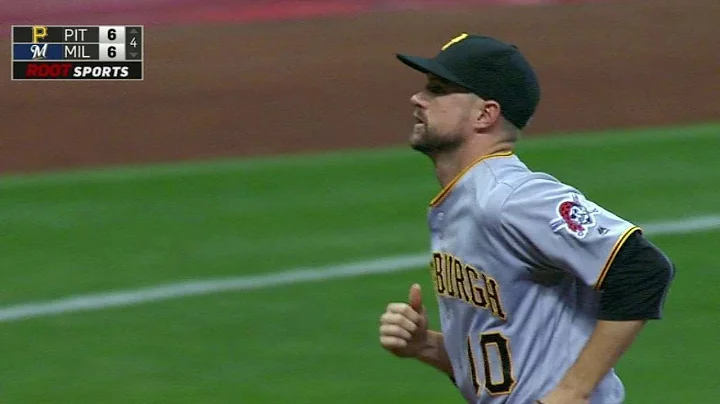 PIT@MIL: Mercer, Harrison turn acrobatic double play