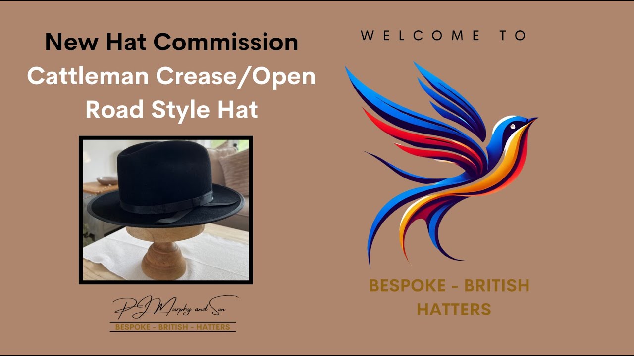 Black Open Road Style/Cattleman Crease Hat Making - YouTube