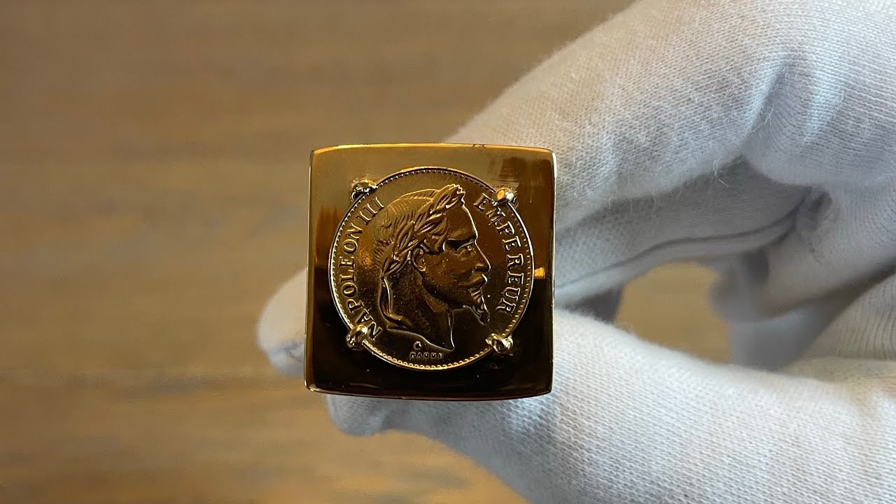 Bague Pièce Monnaie Bague Chevalière Homme Napoléon III Bobijoo - Acier Inox 316L Plaqué Or, Fabrication Française Bijou Homme Plaqué Or