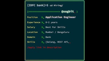 Fresher at IDFC Bank for Banglore / Mumbai