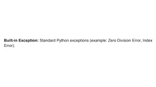 3 Built-in Exception