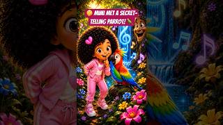 🤫 Mimi Met a Secret-Telling Parrot! 🦜 #cutestory #aistory #animation #youtubeshorts #storybird