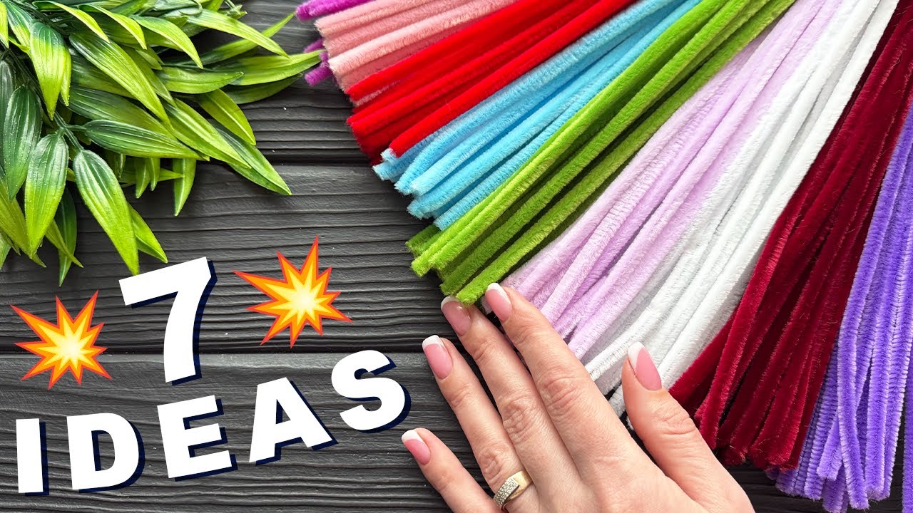 7 IDEAS 💥 EASY Pipe Cleaner Crafts Pipe Cleaner Chenille Decoration Ideas Flowers