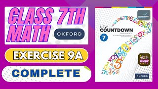 Countdown 7 Exercise 9A Complete | Class 7th Math | OXFORD SYLLABUS | Math with Afshan #maths