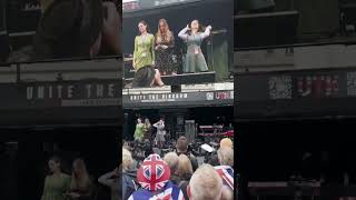 Three Burqa Girls Handle Stage In Unite The Kingdom rally