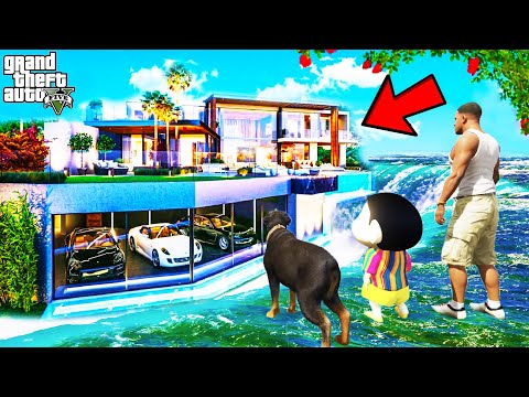 Franklin Buy NEW LUXURY WATER HOUSE To Surprise SHINCHAN and CHOP in GTA 5