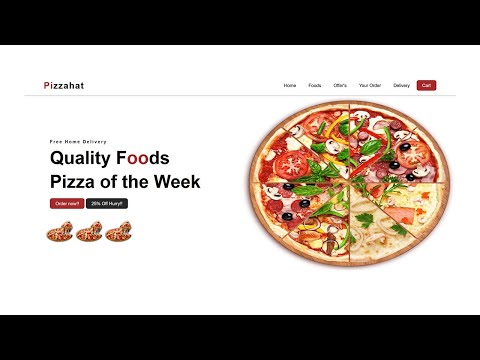 Landing page with HTML and CSS : Pizza Website 2023