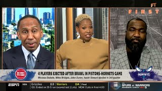 Famous Stephen A. REACTS to 4 players ejected after brawl breaks out in Hornets-Pistons game | FIRST TAKE Wealth