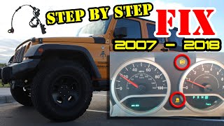 07-18 Front wheel speed sensor replacement Jeep JK | abs traction control  light Jeep Wrangler How To - YouTube