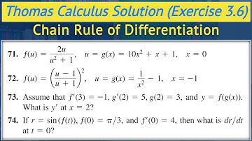 Thomas calculus exercise 3.6 Q71 to Q74 | Chain rule derivatives urdu hindi || Lec 53