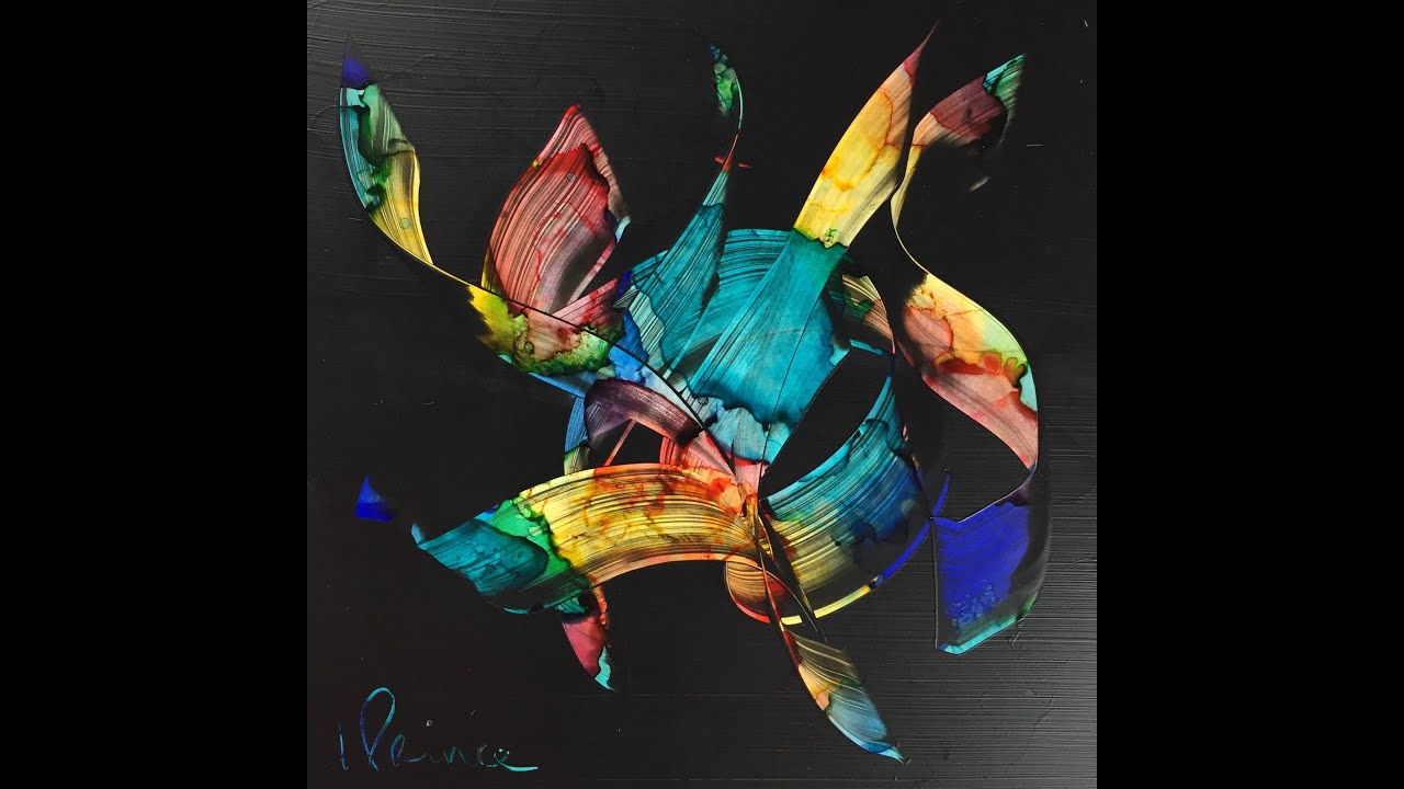 Magic Night «Scratch Art Technique» abstract painting Demonstration | 