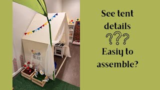 Tiny Land tent walk through review in our playroom