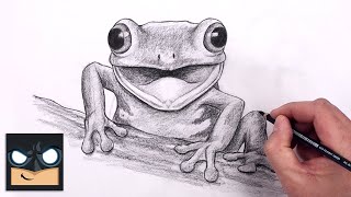 how to draw tree frog sketch art lesson step by step