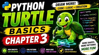 1 Loop = Unlimited Designs 🔥 Python Turtle Chapter 3 Hindi#python #turtle
