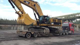 Cat 385C Excavator Transporting By Side