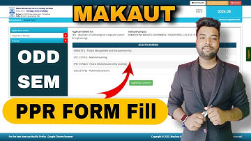 MAKAUT ODD Sem PPR Application Form Fill-Up Process Step by Step | How To Fill PPR Form?