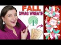 How to make Dollar Tree FALL SWAG WREATH using 5 Gallon STIR STICK