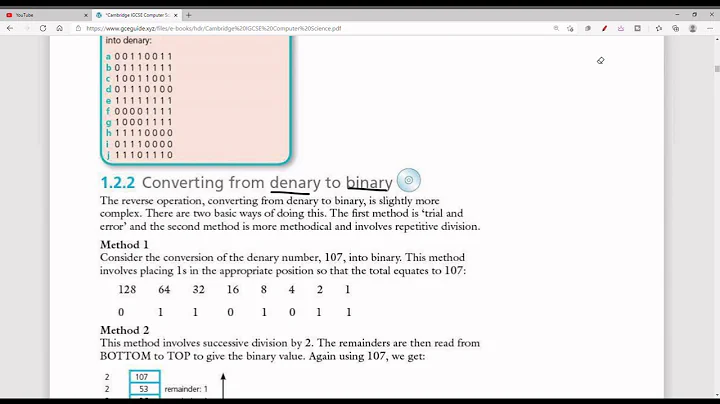 IGCSE Computer Science Tutorial: Binary systems and Hexadecimal