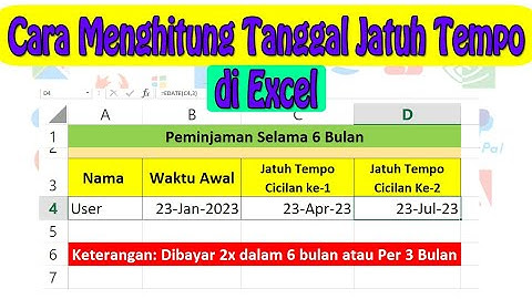 Cara Menghitung Tanggal Jatuh Tempo di Excel
