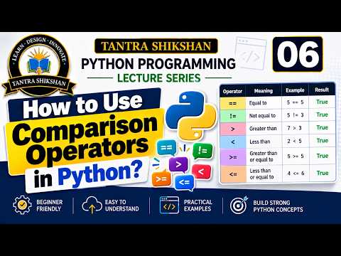 Comparison Operators in Python | Equal To Not Equal To Greater Than Less Than | Python Tutorial #06