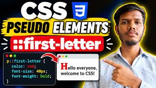 CSS ::first-letter Pseudo Element Explained | CSS Tutorial for Beginners | Hindi