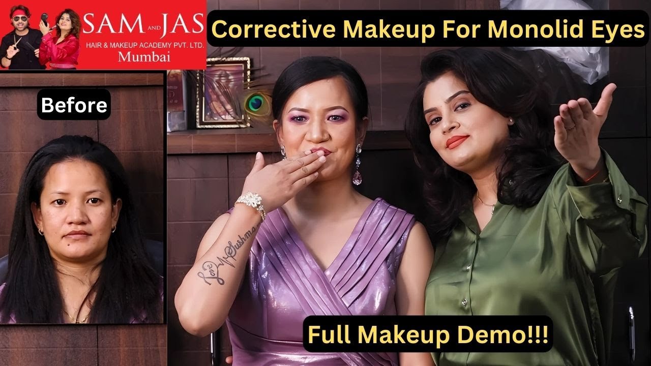 Full Makeup Demo/Tutorial. Corrective Makeup For Monolid/Small Eyes...