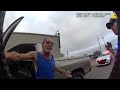 Argumentative Driver Hits Police Car, Gets Knocked Out By Officers