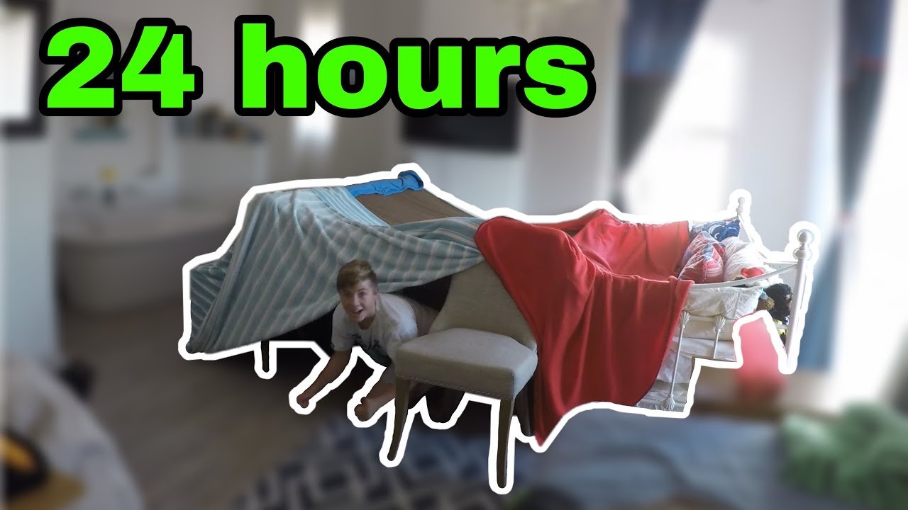 24 hours in a blanket fort (challenge) YouTube