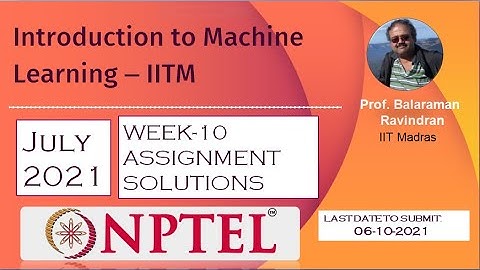 NPTEL Introduction to Machine Learning – IITM |Week-10 Assignment Solutions|June 2021#ML_Assignment