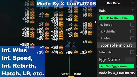 Bee Race Script | Inf. Wins, Speed, Rebirth, Hatch, LocalPlayer, etc.