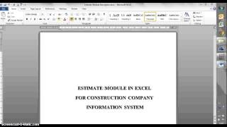 Estimate Module in Excel #2