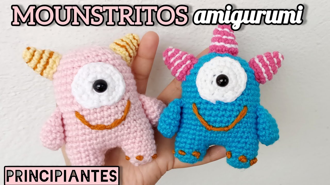MOUNSTRITO amigurumi 💖😊 CROCHET para PRINCIPIANTES 🧶✨ Tutorial FÁCIL y RÁPIDO ❤️
