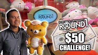 50 dollar UFO catcher challenge at Round 1 arcade! | The Crane Couple
