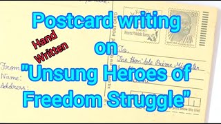 Unsung heroes of freedom struggle | Hand written postcard /Unsung heroes of freedom struggle English