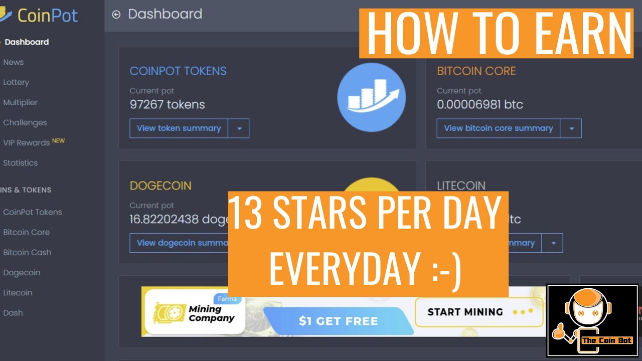 HOW TO EARN 13 STARS A DAY USING COINPOT