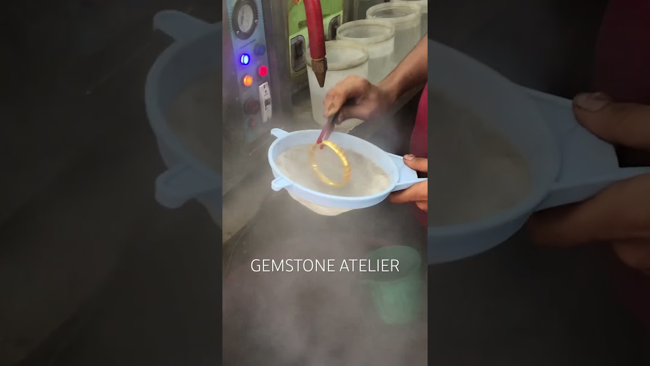 Cleaning gold plated enamel bangle we can also make Jewelry on custom orders as per your design