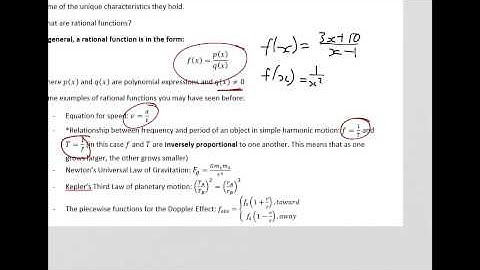 9.1 | Introduction | Rational Functions