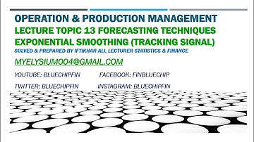 Operation and Production Management Part 13 Forecasting Techniques Tracking Signal