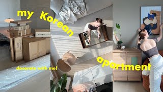 decorating my Seoul apartment 📦 huge unboxing, creating a cozy living room \& my home office