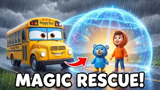 Happy Bus vs  The Big Storm! ⛈️ Magic Rescue Mission  Kids Cartoon