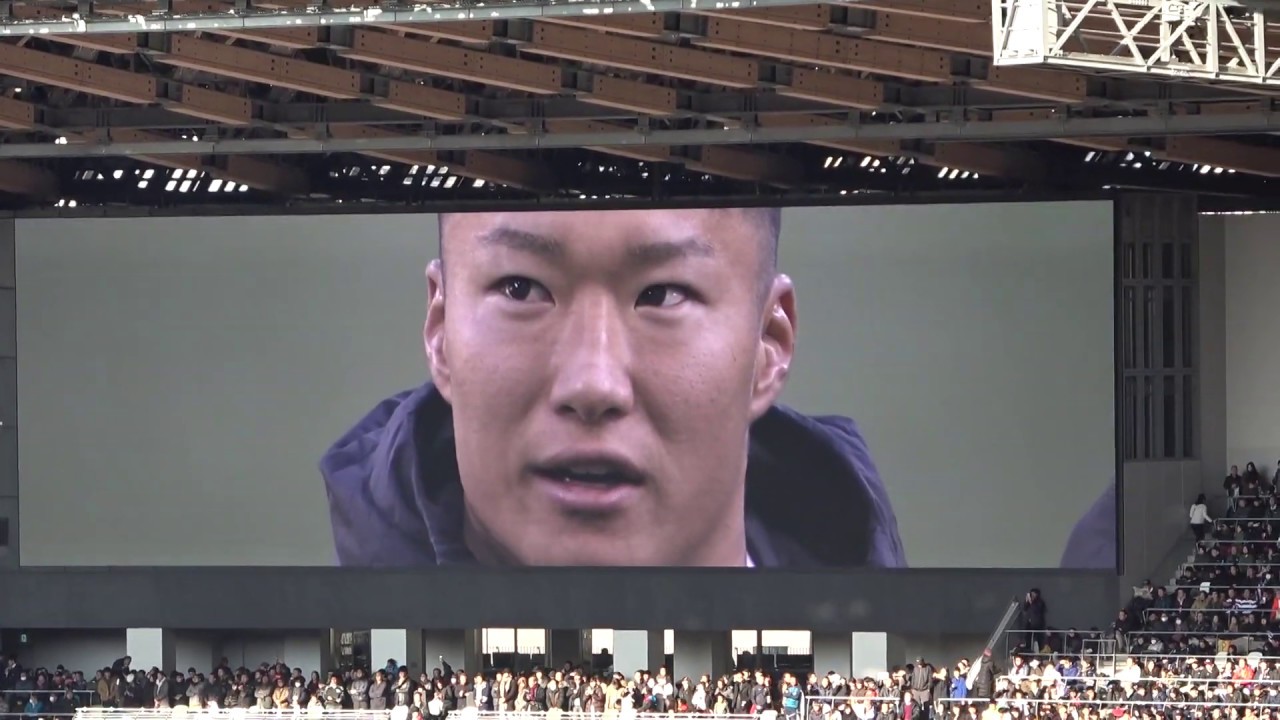 ラグビー第５６回大学選手権決勝　明治大学、早稲田大学　選手入場