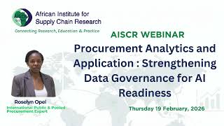 Procurement Analytics and Application: Strengthening Data Governance for AI Readiness -Roselyn Opel