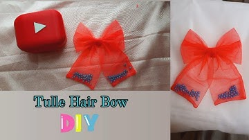 Tulle Pearl Hair Bow Tutorial |How to make Bows at home #diy #hairbows #howtomake #hairaccessories