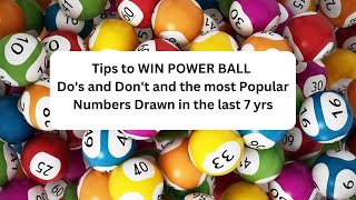 POWERBALL Tips Lottery Most Drawn NUMBERS