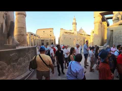 360 view - Luxor temple, Egypt. Short version