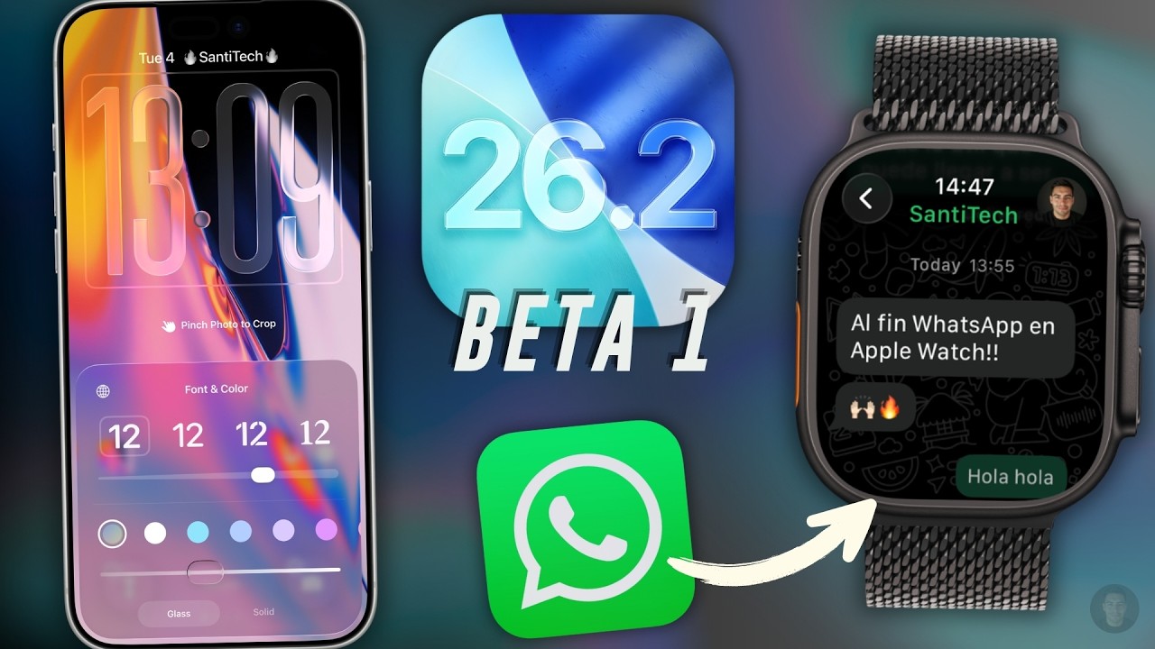 iOS 26.2 beta 1 - Mas Novedades y WhatsApp para Apple Watch 🤩 - YouTube